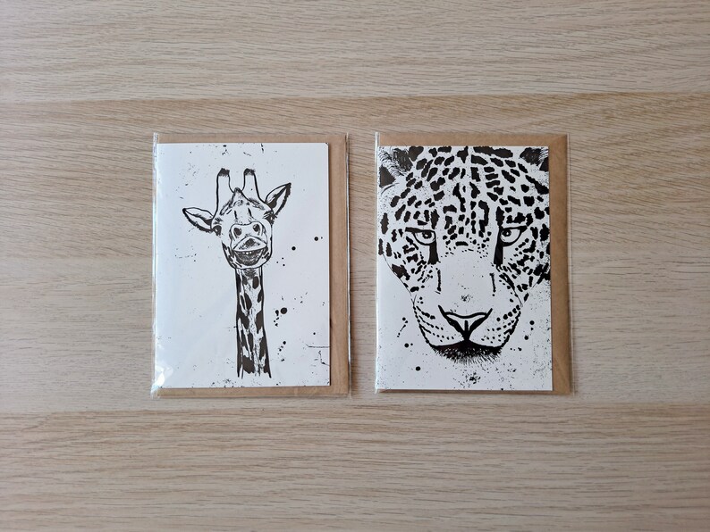 Greeting Cards Set of 6 African Animals image 4