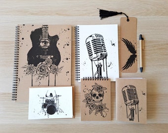 Boxed Stationery Set - Notebook/Sketchbook Gift Pack - Music Set