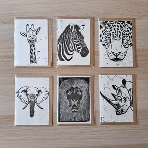 Greeting Cards Set of 6 African Animals image 1