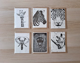 Greeting Cards Set of 6 - African Animals