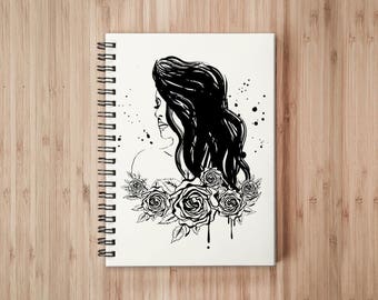 Lady Rose Notebook/Sketchbook Wire Bound - Blank pages