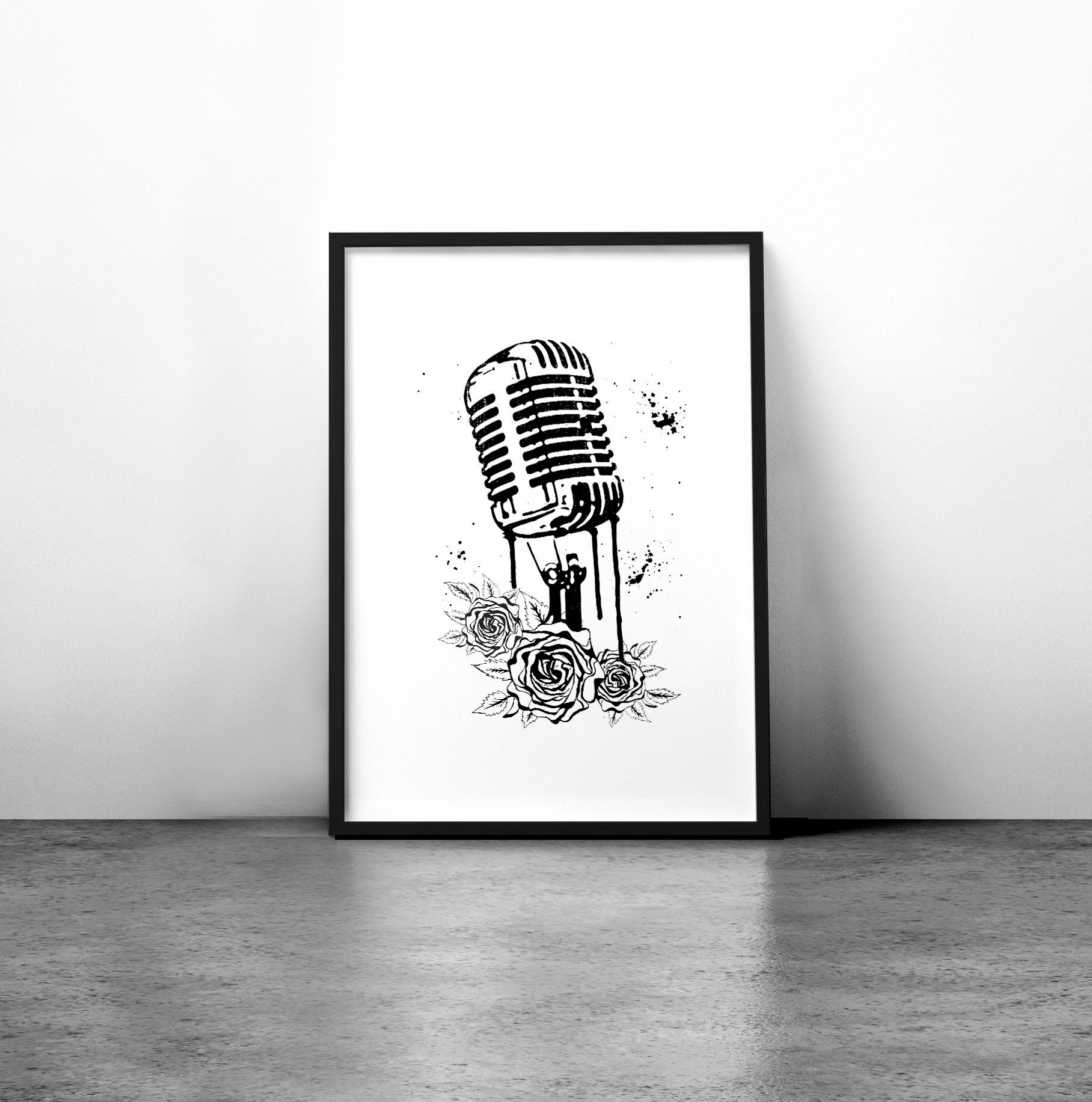 Microphone Tattoo - Etsy