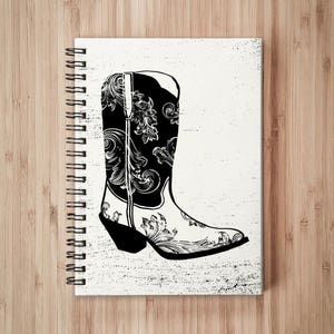 Cowboy Boots Notebook/Sketchbook Wire Bound Blank pages image 1