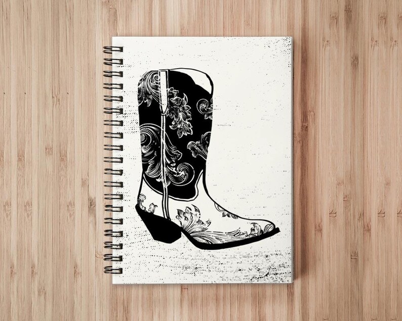 Cowboy Boots Notebook/Sketchbook Wire Bound Blank pages image 1