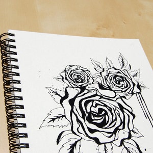 Rose Notebook/Sketchbook Wire Bound Blank pages image 4