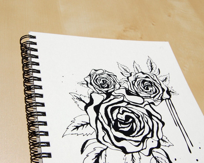 Rose Notebook/Sketchbook Wire Bound Blank pages image 4