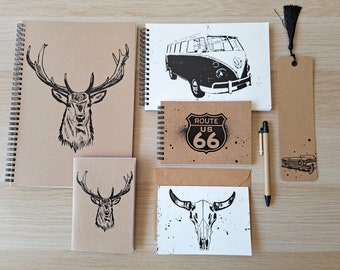 Boxed Stationery Set - Notebook/Sketchbook Gift Pack - Travel Set