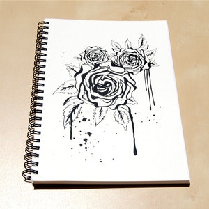 Rose Notebook/Sketchbook Wire Bound Blank pages image 3