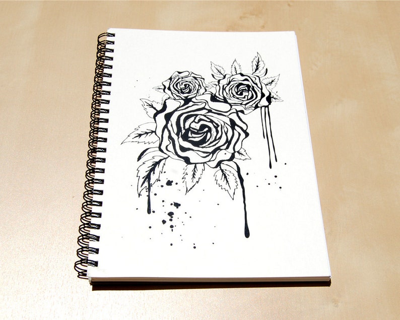 Rose Notebook/Sketchbook Wire Bound Blank pages image 3