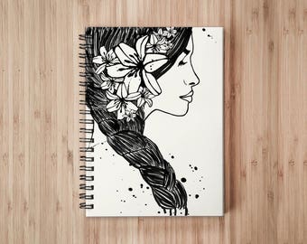 Exotic Lady Notebook/Sketchbook Wire Bound - Blank pages