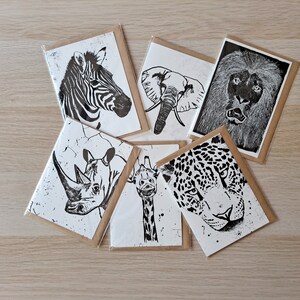 Greeting Cards Set of 6 African Animals image 5