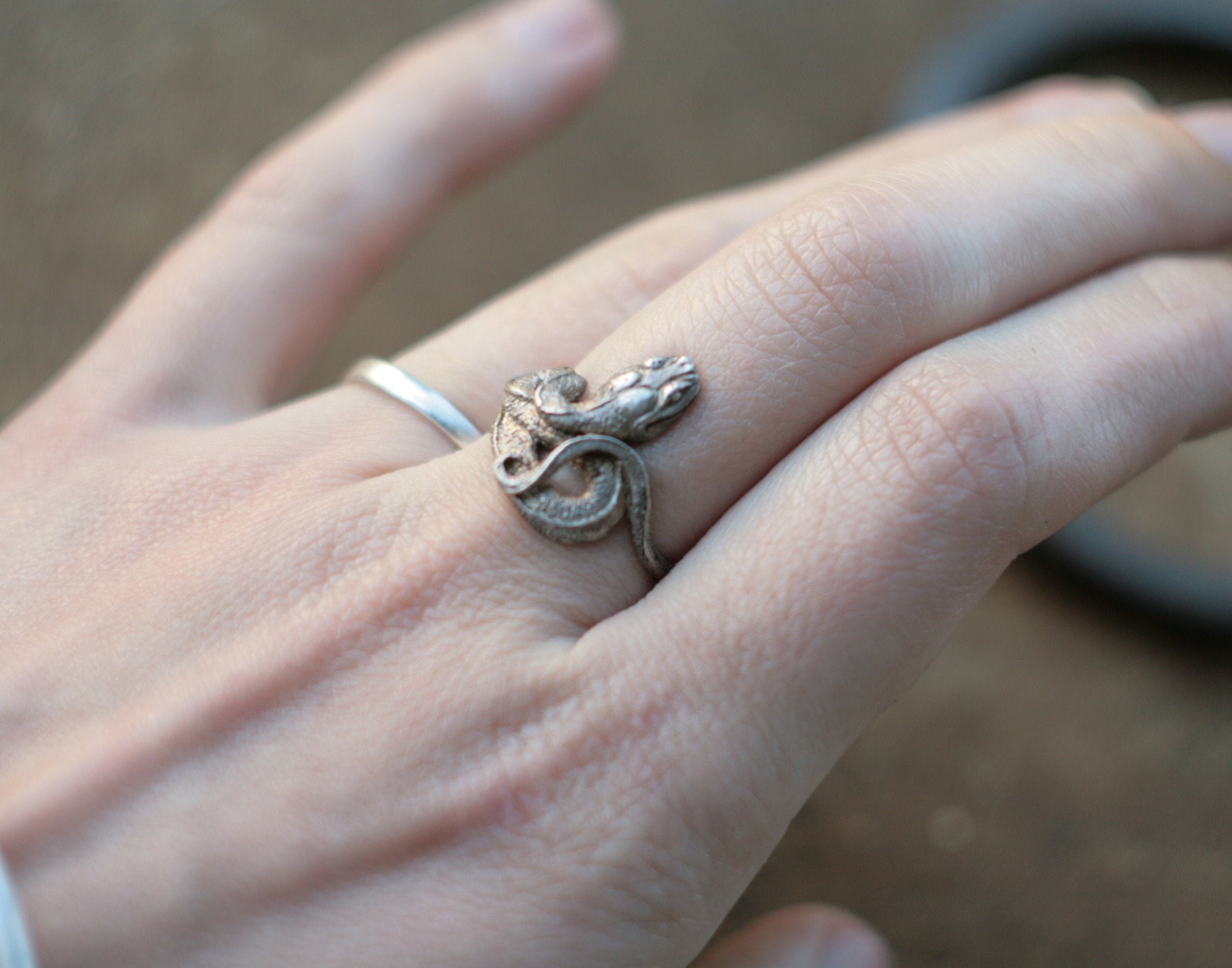 Vintage silver snake ring US 7 sterling silver 925 python Etsy
