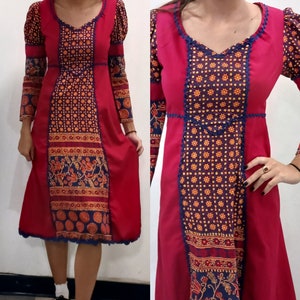 70s Rare Black Label Gunne Sax Jessica McClintock Red Prairie Maxi Dress / Juliet Sleeve / Peasant Dress / Small / Size 7 Gunne Sax