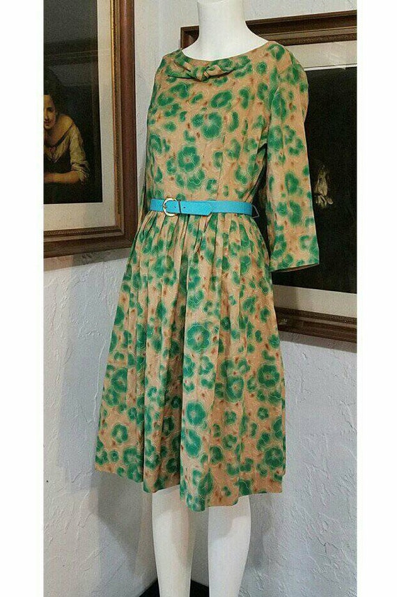 Vintage Best Cutest 50s Day Dress ALDENS Silkscre… - image 8