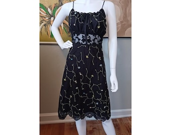 Vintage Y2K Betsey Johnson Black Sequin Slip Dress With Zig Zag Hem, Size  Xs/small, Sample - Etsy