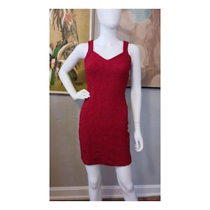 90s y2k Betsey Johnson Black Label 3D Floral Bodycon Dress Size Small