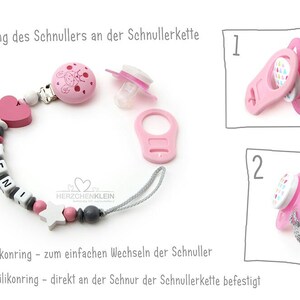 Schnullerkette mit Wunschnamen Modell Emma Bild 2