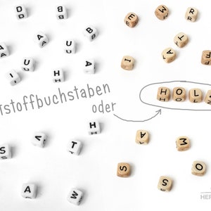 Schnullerkette mit Holzbuchstaben Modell TOBIAS Bild 1