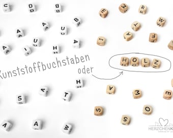 Schnullerkette mit Holzbuchstaben - Modell TOBIAS