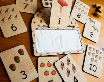 Sensory Sand Tray with Number Cards | Numbers Board and Wooden Cards-Learning Numbers Board- Wooden Sand Tray-Sensory Tray