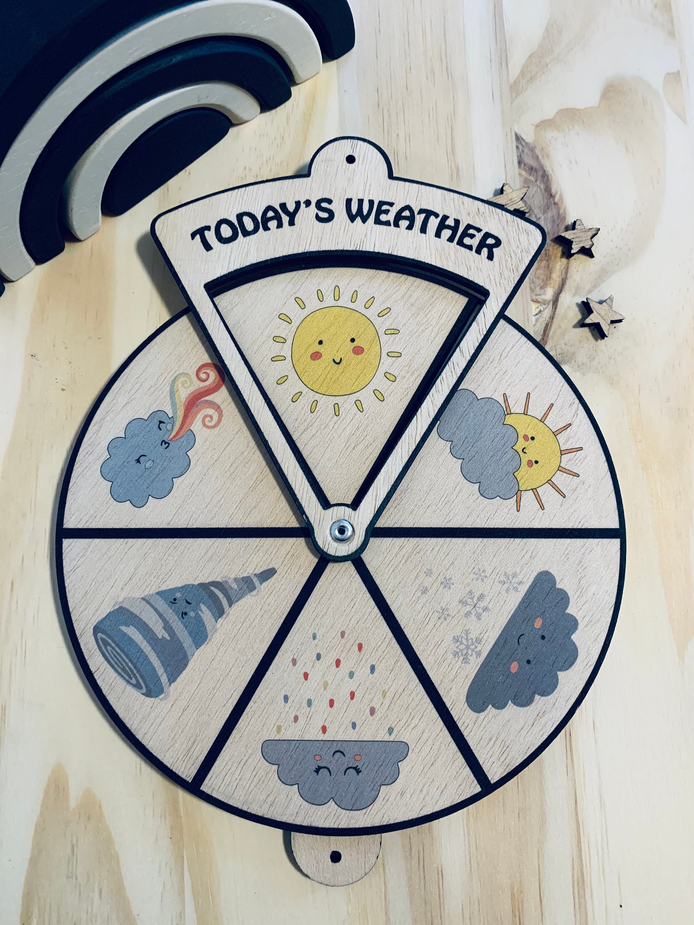 Weather Learning Wheel Montessori Toy Early Childhood Etsy