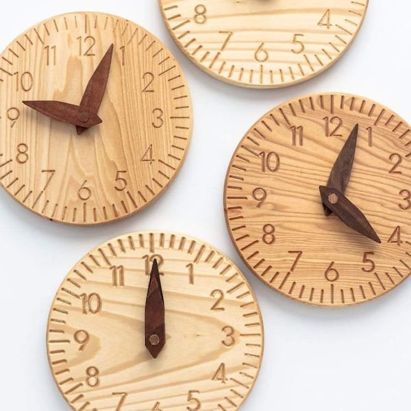 Montessori Wooden Clock for Kids, Montessori Clock, Educational Toy for Kids