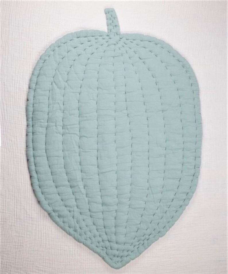 Muslin Baby Play Rug Soft Cotton Floor Mat Leaf Mat Nursery Room Decor Play Mat for Kids Baby Mat Baby Gift| Baby Picture Mat