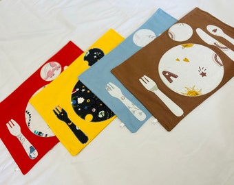 Montessori Placemat for kids, Montessori Practical Life Mat, Place Setting Cloth Mat