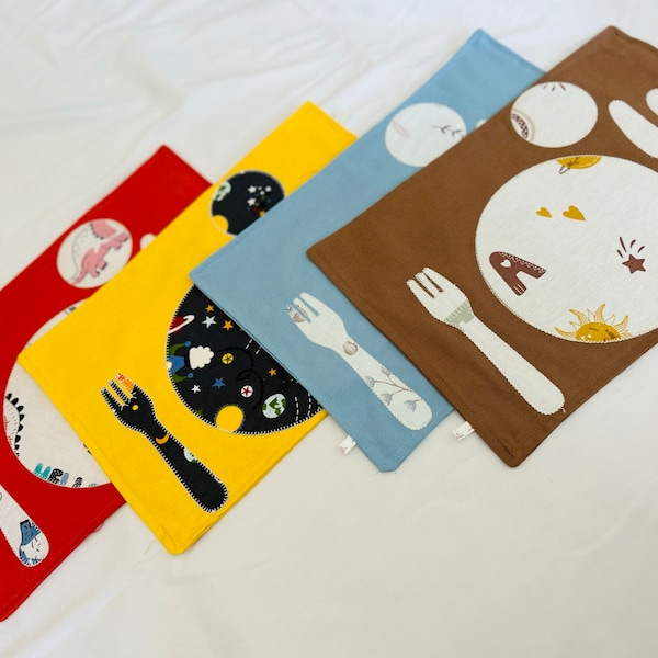 Montessori Placemat for kids, Montessori Practical Life Mat, Place Setting Cloth Mat