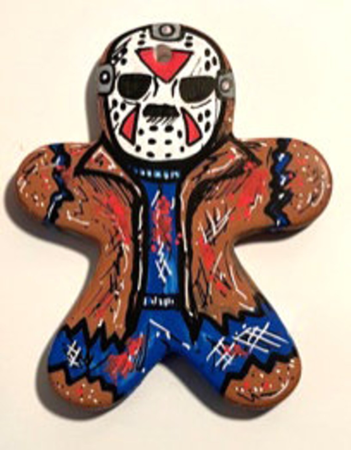 Friday the 13th Gingerbread Man Shaped Custom Hand Painted Ceramic ...