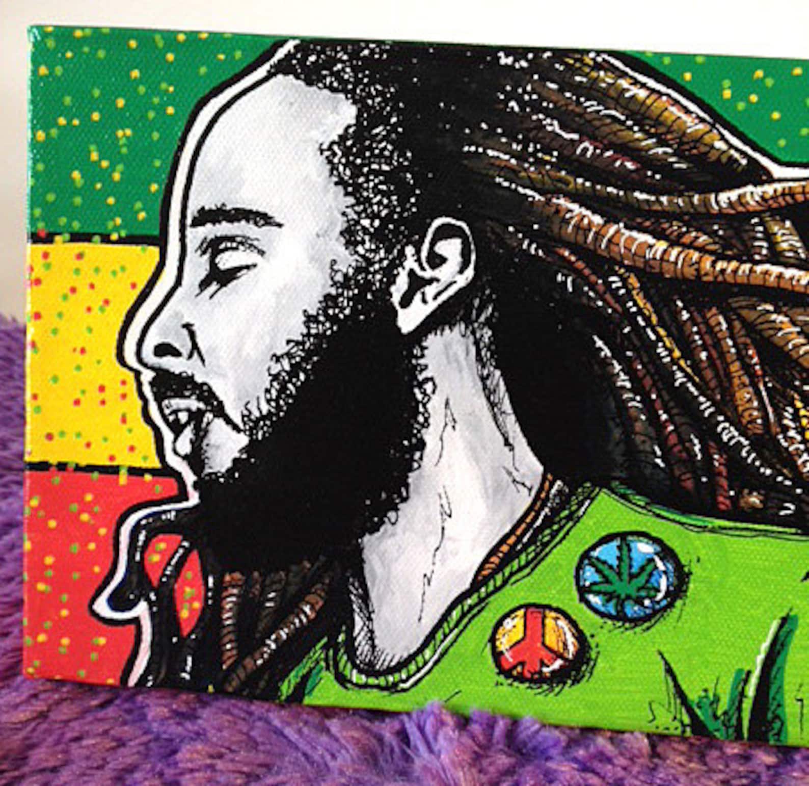 Ziggy Painting Reggae Music Art Music Décor Painting Acrylic Original ...