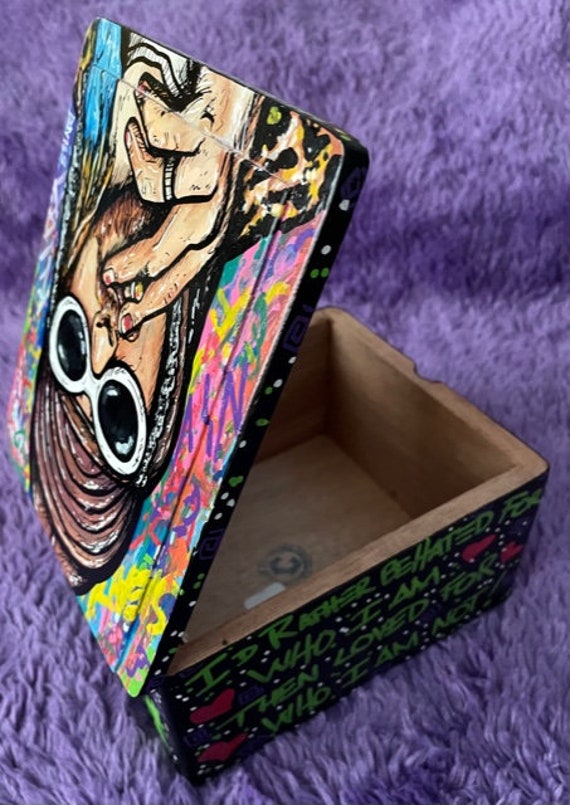 kurt cobain cigarette case Kurt Cobain Hand Painted Cigar Box