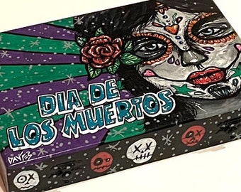 Dia De Los Muertos Custom Hand Painted Cigar Box