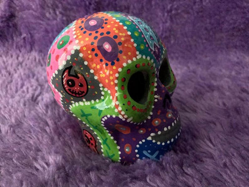Custom Hand Painted Ceramic Skull Skull Coffin Day of the Etsy