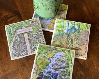 Crabtree Falls / Set of 4 Ceramic Tile Coasters