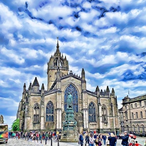 St. Giles Cathedral, Edinburgh / Set of 4 Ceramic Tile Coasters image 3