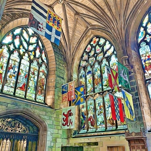 St. Giles Cathedral, Edinburgh / Set of 4 Ceramic Tile Coasters image 2