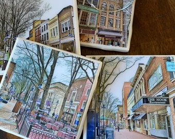 Charlottesville / University of Virginia / Set of 4 Ceramic Tile Coasters