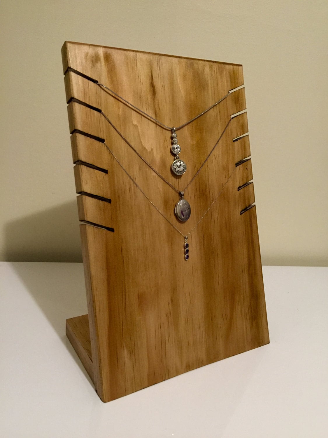 Wood Necklace Display Stand Etsy