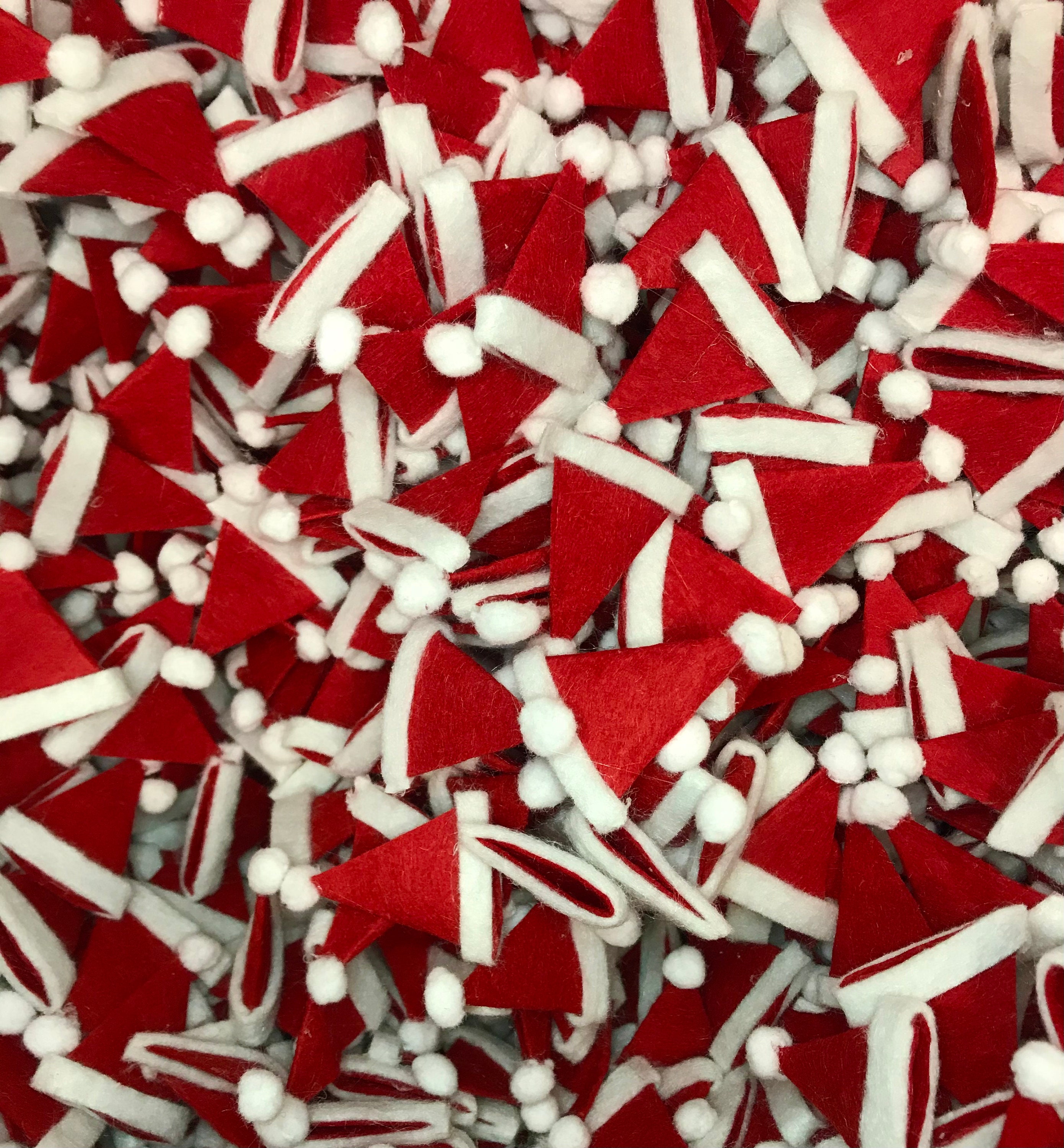 Felt Mini Santa Hats Christmas Crafts 