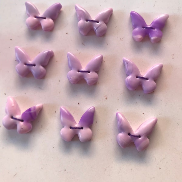 Polymer Clay Knöpfe - Lila Schmetterlinge