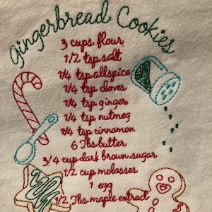 Vintage inspired gingerbread cookies recipe flour sack towel