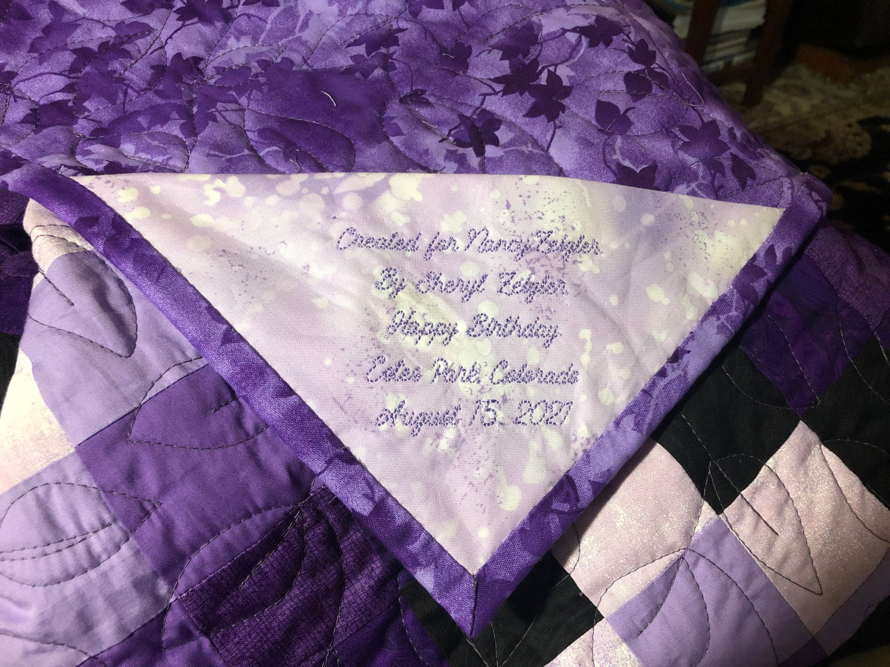 Custom Machine Embroidered Quilt Labels