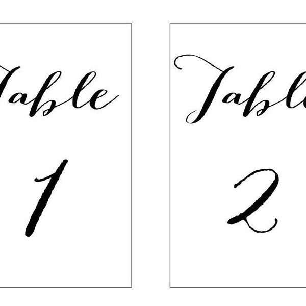 Black Frame Table Numbers Etsy