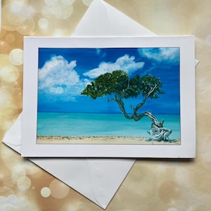 ARUBA Meerlandschaft. Acryldruck Karte, Personalisiert, Offen, Jede Gelegenheit z.B. Geburtstag, Jubiläum,