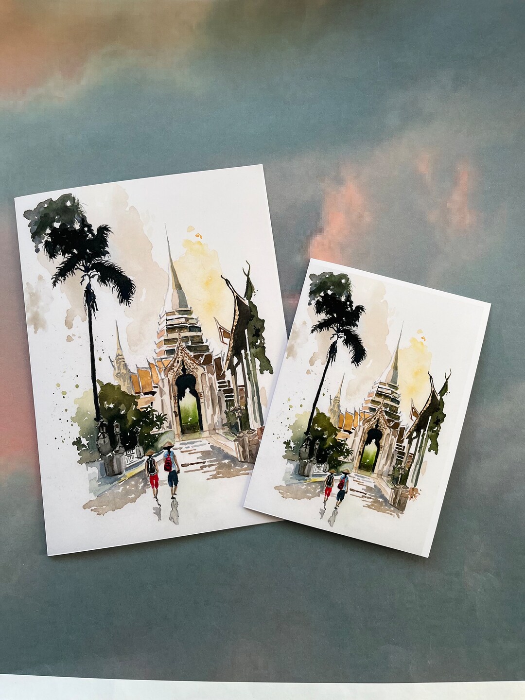 BANGKOK SPLENDOUR - Watercolour Print Greeting Cards. Birthday, Father ...