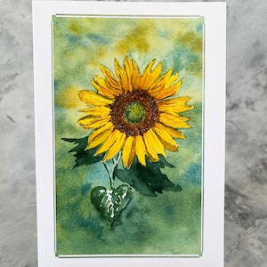 TOURNESOL - Personnalisé, Ouvert, Fête des Mères, Anniversaire, Personnalisé. « Carte de voeux imprimée à l'aquarelle » par FerryStudioArts,