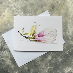 MAGNOLIA. Wasserfarbe Druck Grußkarten, Personalisiert, Offen, Jede Anlass z.B. Geburtstag,