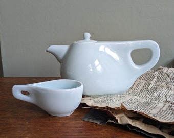 Pale Blue Asian Tea Set Ni Bang Tea Pot and 6 Cups