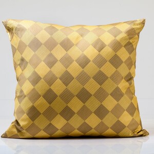 Gold silk pillow cover,  Designer throw pillow, Silk decorative pillow,  designer gold pillow, toss pillow,  Lee Jofa fabric, accent pillow